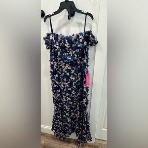 NWT Gorgeous Off the Shoulder Floral Textured Dress